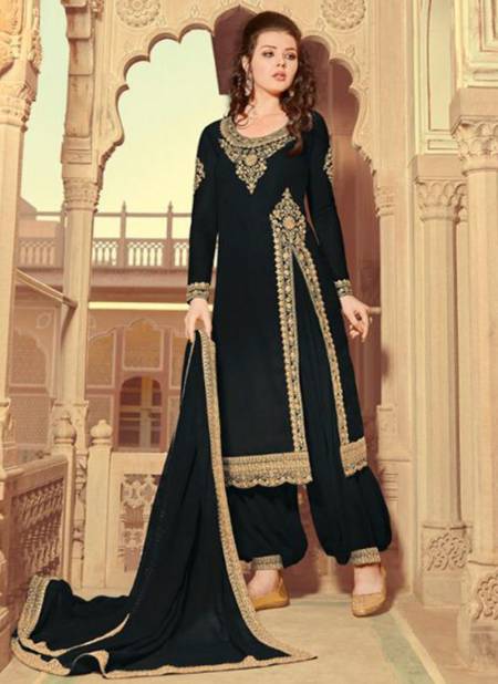 Black Colour Zarkan Rama Razi New Designer Ethnic Wear Georgette Suit Collection 30029